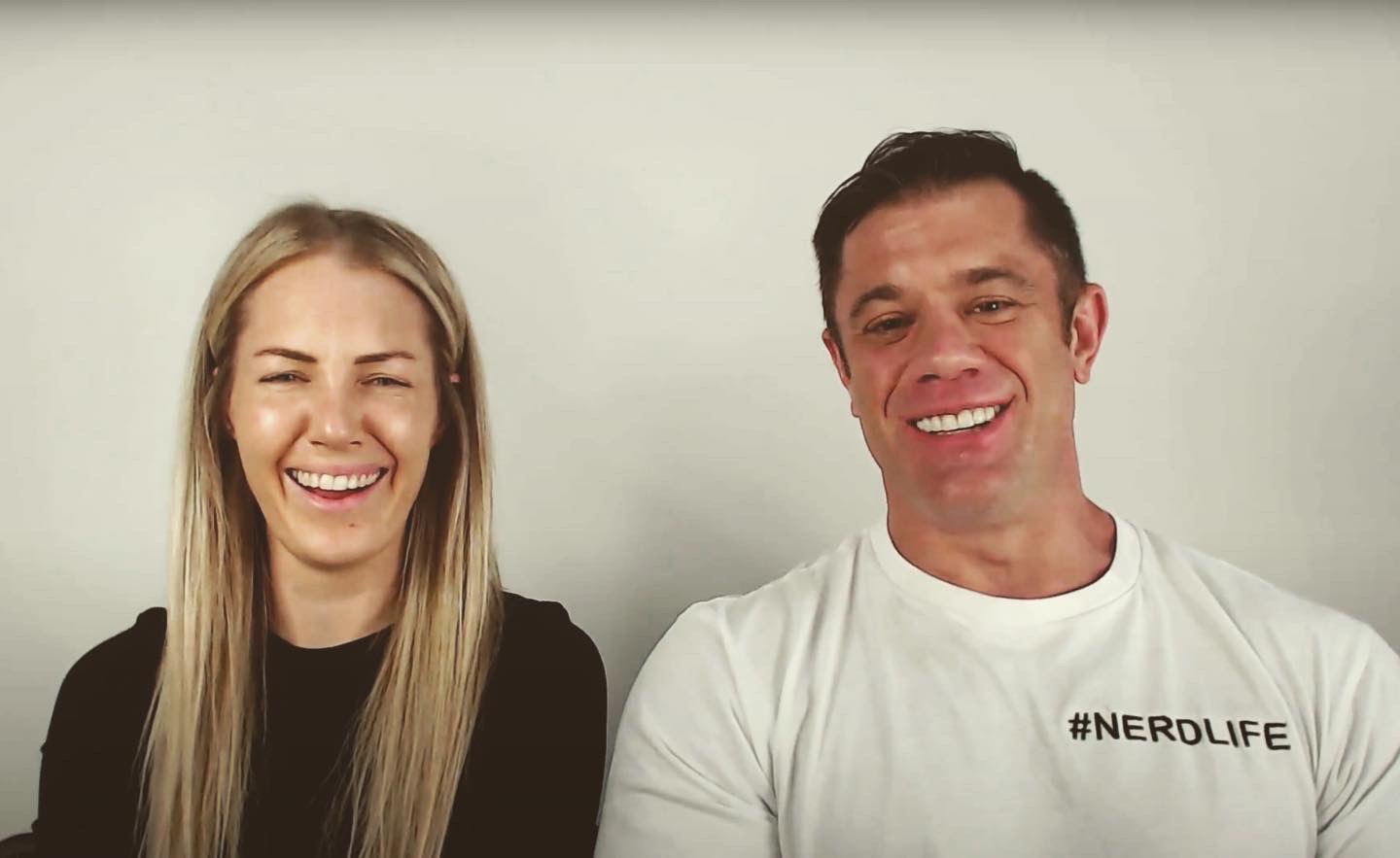 Man and women smiling